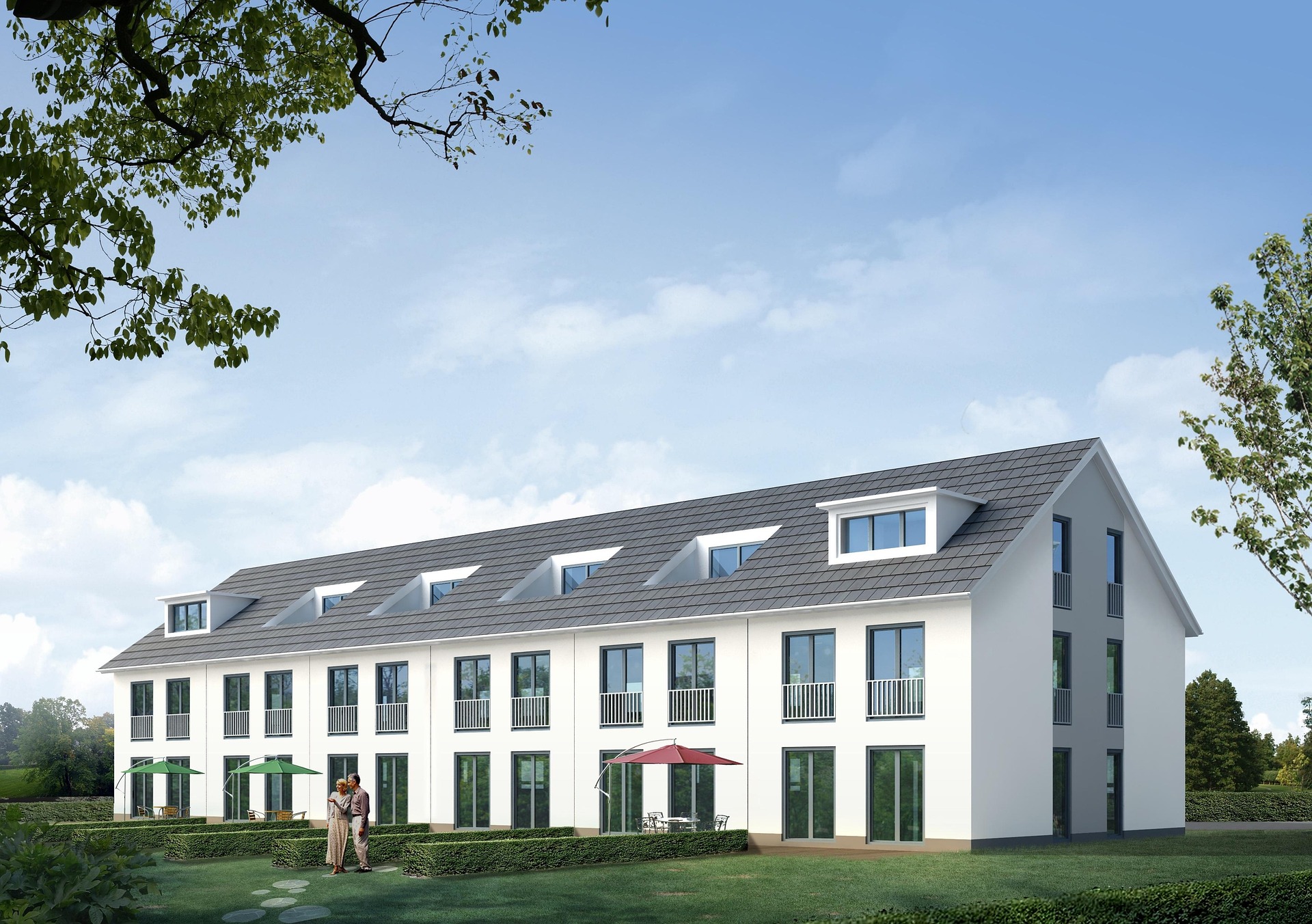 Energieeffiziente Neubau-Reihenhäuser mit Vorgarten– nachhaltige Kapitalanlage